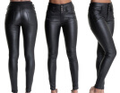 Womens High-Waisted Faux Leather Leggings