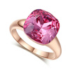 Top Quality Pink Crystal Rose Gold Color Fashion Jewelry Ring Made With Austrian Crystals Engagement Rings For Women R117