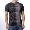 Mens Leisure O-neck Serpentine Print Pullover T-Shirts