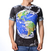 Mens Fashion Earth Printed Short Sleeves T-shirts