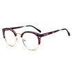 women eye glasses frame men Vintage metal round half frame Brand design eyeglasses Myopia Glasses spectacles Optical Clear Lenses