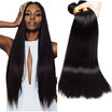 YAVIDA Hair 7A Virgin Peruvian Straight Hair 4 Bundles Peruvian Straight Vrgin Hair Weave Bundles Human Hair Extension