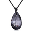 Black Rope Chain Crystal from Austrian Water Drop Pendant Necklaces For Women Fashion Jewelry Anniversary Gift 28249