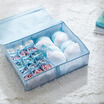 Qianyue thickened Oxford cloth underwear storage box classification storage 16 grid underwear socks bra storage box compartment finishing box cream gray