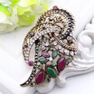 vintage Women Bow Turkish Brooch Multicolor Resin Flower Jewelry Hollow Out Antique Gold Color Brooch Broches Festival Gift