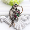 Vintage Banquet Brooch Women Turkish Jewelry Antique Gold Color Multicolor Resin Flower Brooches Broches Ladies Hijab Scarf Pin