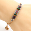 Vintage Turkish Women Resin Jewelry Bracelet Antique Gold Color Rhinestone Sliding Chain Bracelet Indian Bridal Wedding Jewelry