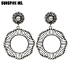 Fashion Bohemia Rhinestone Round Hollow Metal Drop Earrings Antique Gold Color Dangle Earrings Indian Turkish Wedding Jewelry