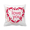 Valentines Day Pink Heart Love You Square Throw Pillow Insert Cushion Cover Home Sofa Decor Gift