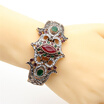 Vintage Turkish Flower Bracelet Bangles Antique Gold Color Cuff Resin Ethnic Decorative Pattern Jewelry India Bridal Bangles