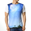 Mens Casual Sky Printing Tops Short Sleeved O-Neck Pullover Slim Fit T-Shirts