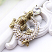 Fashion Women Crocodile Brooch Big Crystal Rhinestone Jewelry Pin Animal Brooches Broches Chic Crocodile Badge Ladies Lapel Pins
