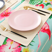 Yuan Yuan fabric placemat toothy linen thickening placemat single piece into the non-slip insulation placemat student meal table mat Western table mat 2 pieces into