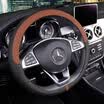 Icaroom leather car steering wheel cover sagitar golf 7 Mazda explorer Accord Haval h6 Buick Audi leather handle F1602 brown black