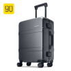 90FUN Upgraded Aluminum Framed Suitcase PC Spinner Wheel Carry on Hardshell Luggage20"24" GreyRed