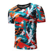 Mens Fashion Casual Printed T Shirt Short Sleeve Round Neck Tops