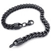 Hpolw Mens black Stainless Steel Lobster clasp Bracelet&Biker Spiral shape deft design Bracelets