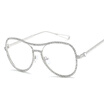 Woman Luxury Eyeglasses Oversized Metal Eye Glasses Frame Clear Lens Optical Frames Big Eyewear Gold Oculos
