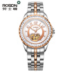 Luxury ROSDN Brand Ladies Watch Pearl Dial Leather Strap Automatic Mechanical Watch Women Clock Waterproof Fashionable Watch