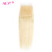 ALOT HAIR Peruvian 613 Blonde Lace Closure Straight Human Hair Closure 44 Free Part With Baby Hair 10-20 Inch Free Shipping