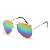 Classic Aviator Sunglasses UV400 Silver Frame with White Lenses