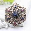 Vintage Turkish Brooch Pendant Dual-Purpose Women Ethnic Jewelry Retro Gold Color Flower Rhinestone Brooches Broches Hijab Pin