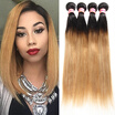 T1B27 Honey Blonde Bundles Ombre Brazilian Hair Weave Bundles Straight Human Hair Weave 34 Bundles Brazilian Virgin Hair