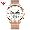 Quartz wristwatches NIBOSI Fashion Brand Luxury Watch Men Waterproof Male Clock Luxury Mesh Band Dress Causal Men Watch Uhren