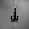 New Family Necklace Stainless Steel Lovers Couple Pendant Necklace Parents Hands With Girl&Boy Necklace Figure Jewellery