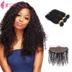 Malaysian Tight Curly Hair With Closure13x4 Lace Frontal Closure With Bundles7A Malaysian Virgin Hair With Closure Curly Hair