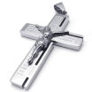 Hpolw Mens&Womens Stainless Steel Casting sterling silver Jesus CrucifixCross Necklace Pendant18-26 inch ChainChristmas Gift