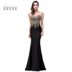 Babyonline Mermaid Evening Dress for Women Formal Lace Appliques Long Prom Dress