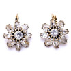 Aiyaya Vintage 10kt Gold Plated Clear Crystal Snowflake Flower Round Hoop Earrings For Womens