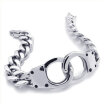 Hpolw simple charm Retro Jewelry Punk silver Stainless Steel Handcuff Bracelet&couples Bracelet