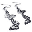 Hpolw Stainless Steel Butterfly Earrings Set 2pcs Color Silver Black