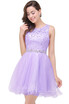 Tulle Beaded Crystal Short Prom Evening Homecoming Dress Cocktail Pageant Cocktail Gown