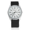 Orkina P1012 Mens Military Style Double Calendar Watches Warabic Numerals Dial - White Black