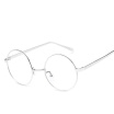 2018 Sale Rushed Solid Copper Unisex Gafas Eyeglasses Tidal Flat Light Mirror Metal Circular Glasses Frame For Women