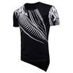Men Cotton Casual T Shirt Short Sleeve Printed Pullover Tops