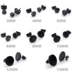 Hpolw Mens Stainless Steel 3-14mm 8 Pairs Charm Elegant Stud Earrings Set Black