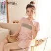 Urban beauty pajamas ladies cotton short-sleeved nightdress fresh Korean version of the thin section single piece skirt home service BH7001 light gray gray L