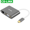 CE-LINK Type-C to HDMI4K HD network card converter USB-C docking station with RJ45 network port data cable adapter Apple MacBook hub 4177