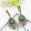 Classic Resin Antique Turkish Earrings Princess Hook Retro Gold Color Drop Earrings Women Jewelry Upscale Fashion India Bijoux