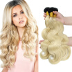 Nami Hair Ombre 3 Bundles 1b613 Blonde Brazilian Human Hair Body Wave Two Tone Color 10"-22" T1B Blonde Human Hair Weave