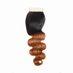 Racily Hair 1B30 Ombre Brazilian Body Wave Closure 1 Piece Dark Brwon FreeMiddleThree Part Invisible Human Hair Lace Closure