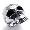 Hpolw Mens Gothic Skull Black&Silver Stainless Steel Classic vintage elegance skeleton Ring