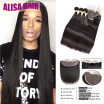 Ear to Ear Lace Frontal with 4 Bundles Brazilian Virgin Human Hair with 134 Top Lace Frontal Closure Hairline Lace Frontal with B