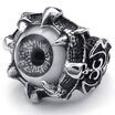 Hpolw Stainless Steel Gothic Skull Dragon Claw slategraygray Evil Eye fashion Biker skull Ring