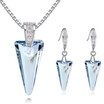 Fashion Accessories Crystal Triangle Spike Pendant Necklaces Piercing Earrings For Women Wedding Jewelry Sets 25258