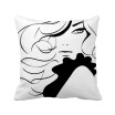 Girl Long Hair Lady Silhouette Square Throw Pillow Insert Cushion Cover Home Sofa Decor Gift